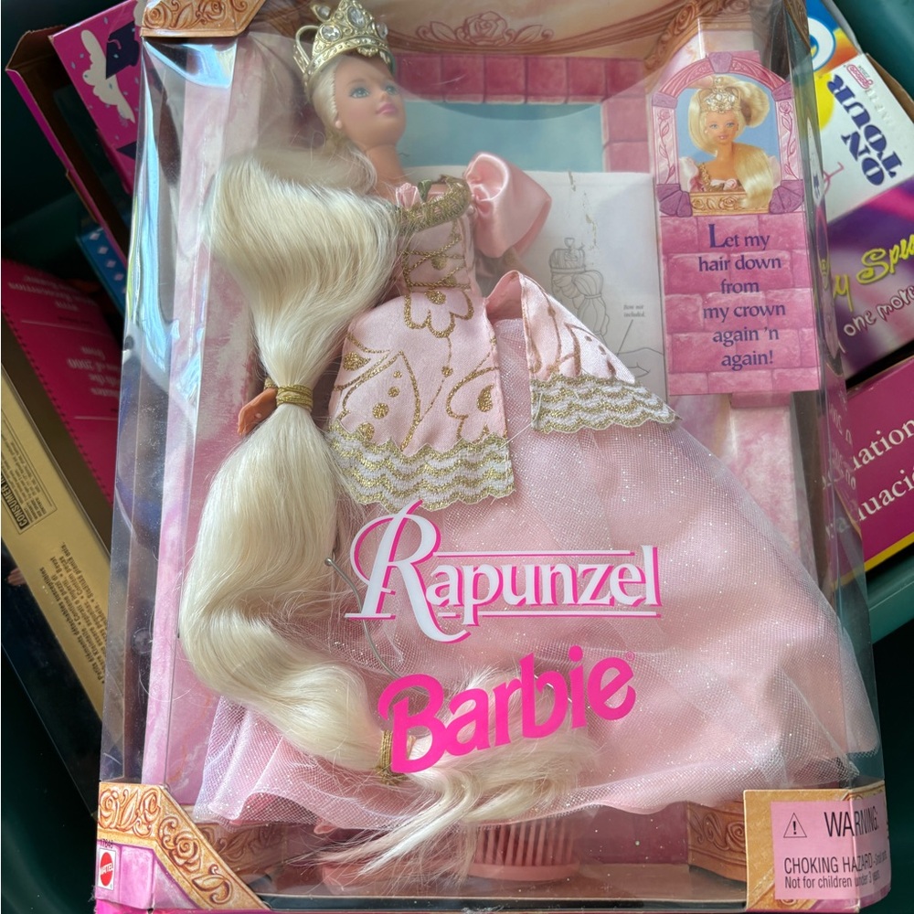 Barbie Rapunzel Doll in Pink and Gold Dress
